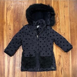 Little Marc Jacobs polka dot faux fur Parka Size 2